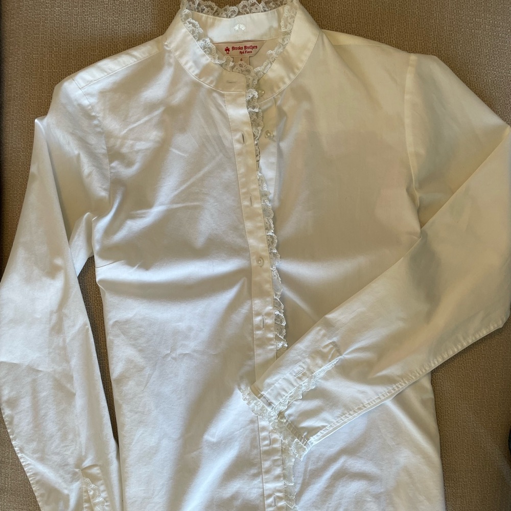Vintage Lace Trim Blouse Brooks Brothers